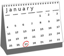 A January calendar